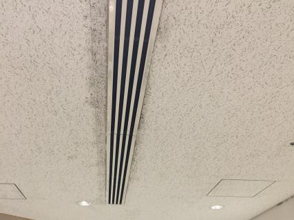 汚れが目立つ天井の換気口周辺